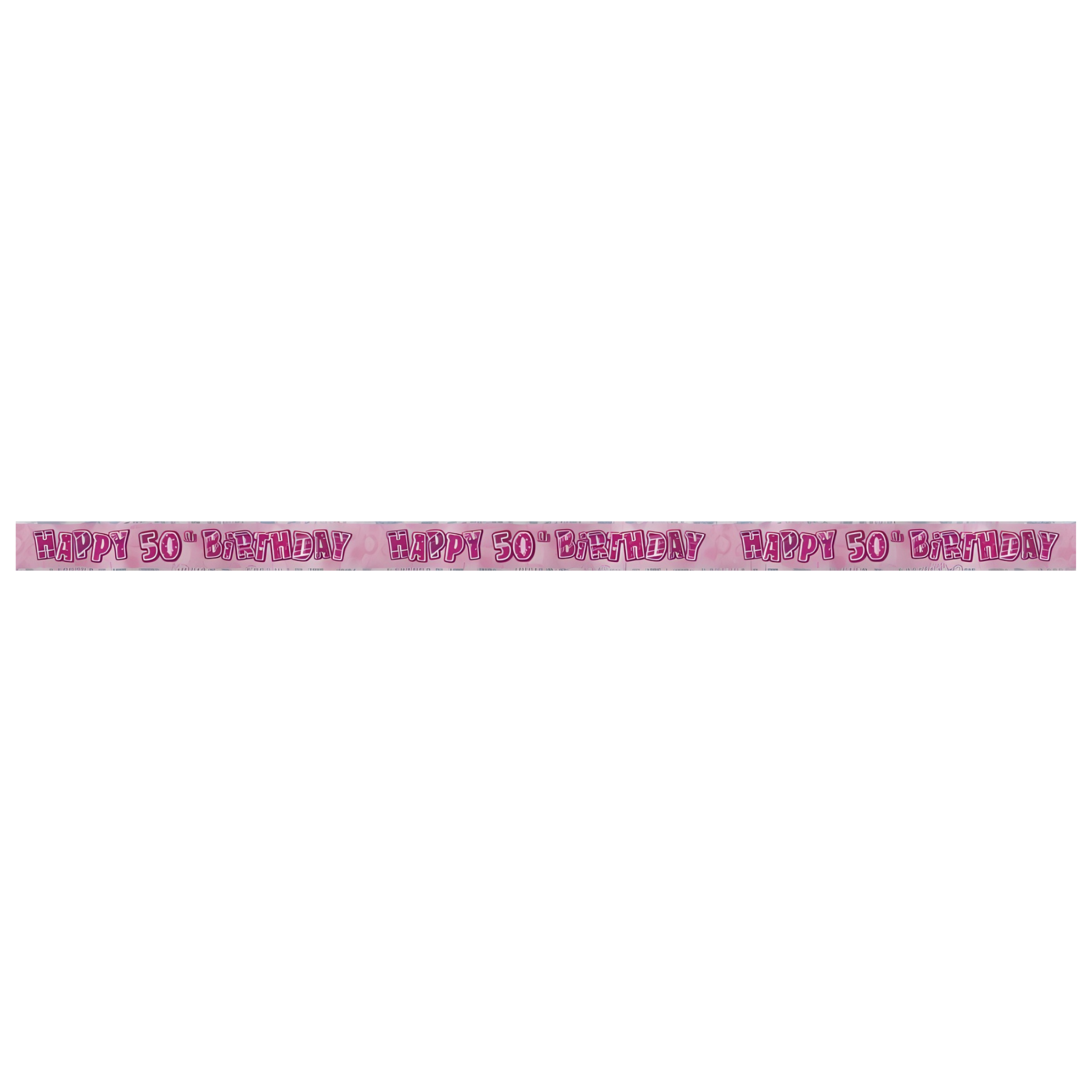 Banner, rosa metallic "50th", ca 3,6meter