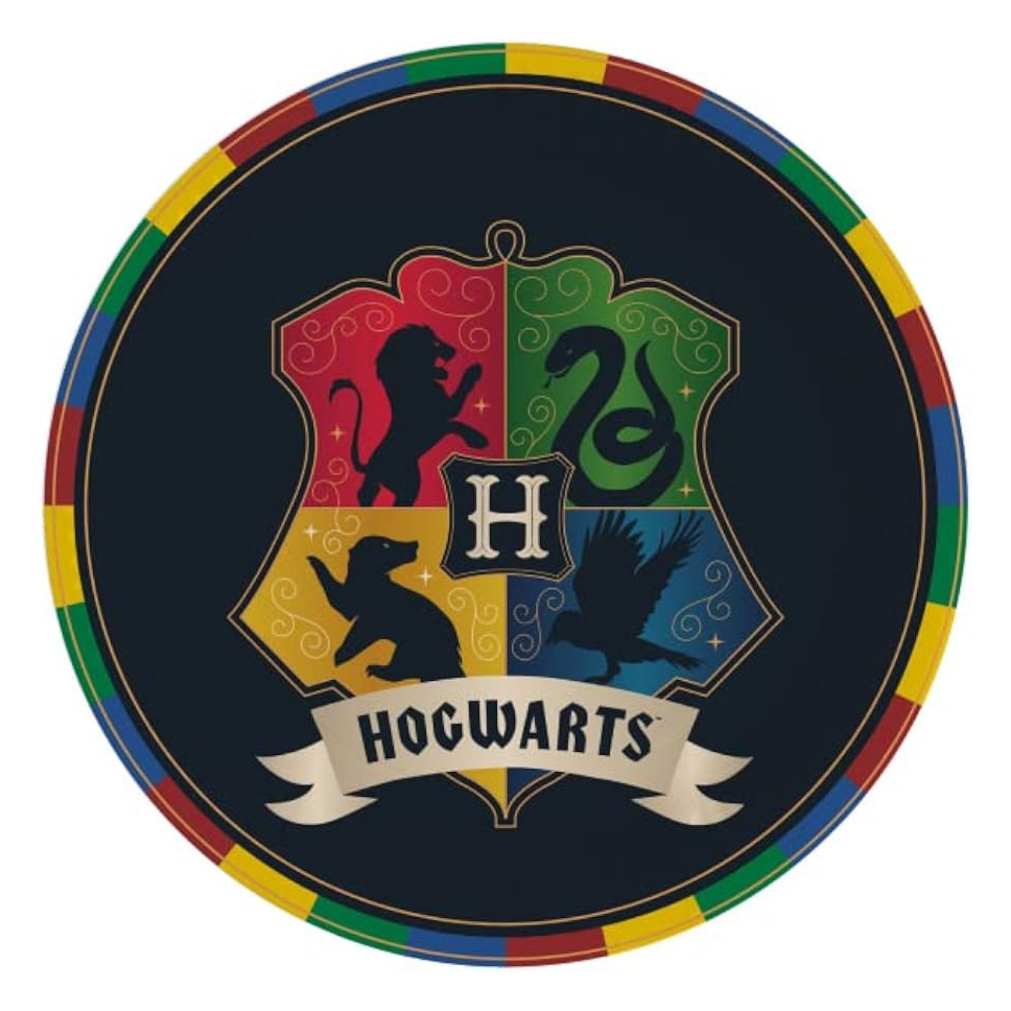 Engangstallerken Harry Potter -Galtvort-Hus- 23cm pk/8 <p class="mantine-focus-auto m-b6d8b162 mantine-Text-root">Gjør bursdagsfesten eller temakvelden magisk med våre Galtvort-hus logo papptallerkener! Perfekt for enhver tilhenger av trollmannsverdenen, disse papptallerkene kommer i pakker på 8 og har en diameter på 23 cm, ideelle for kakestykker, snacks eller en lett festmåltid. 
<p class="manti