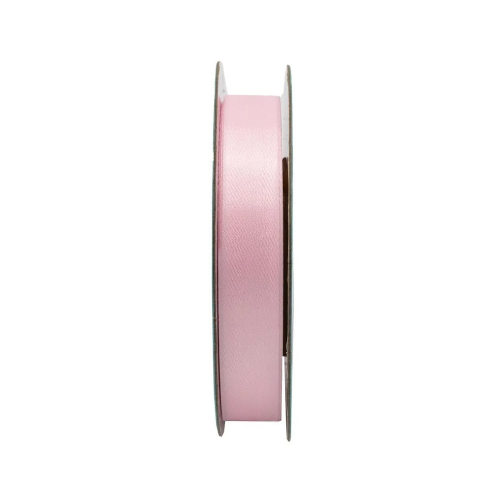 Simply Making lyserosa satengbånd 12 mm på 20-metersrull sett fra siden