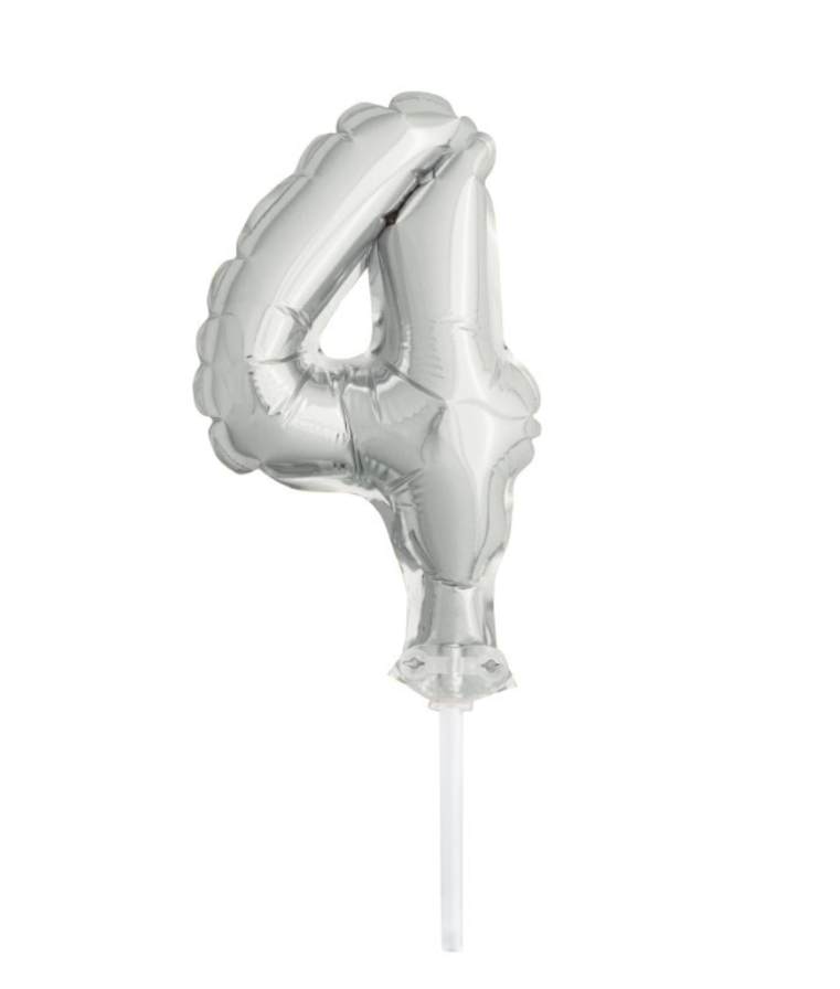sølv tallkake ballong 4