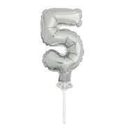 sølv tallkake ballong 5