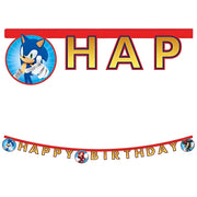 Happy Birthday banner til Sonic barnebursdag