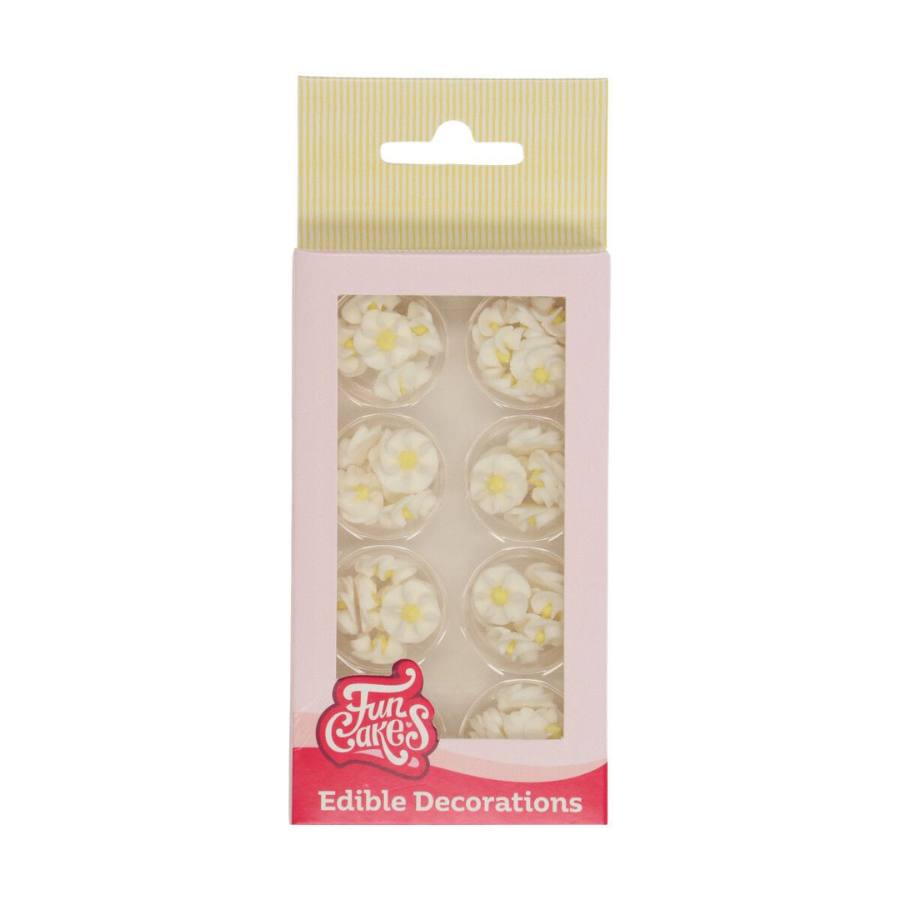 spiselig kakepynt av hvite mini blomster