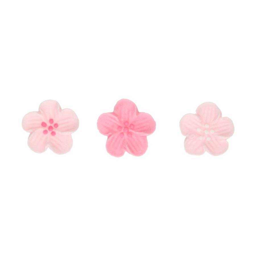 spiselig kakepynt av rosa blomster