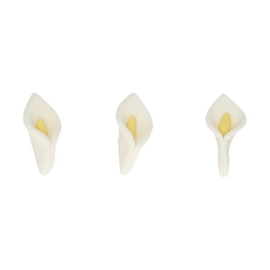 Spiselig kakepynt Hvite Calla Liljer Blomster pk/24