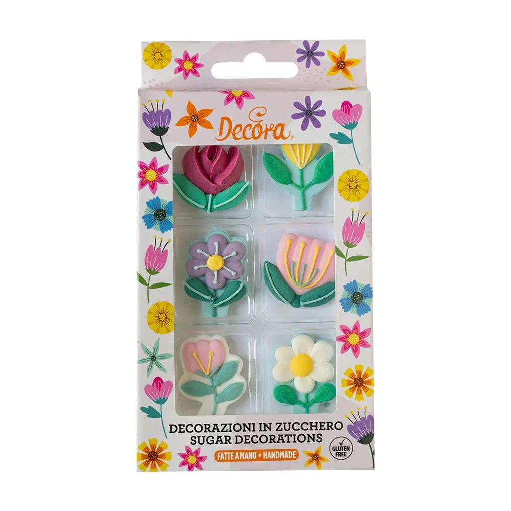 Spiselig kakepynt, Søte blomster, pk/6