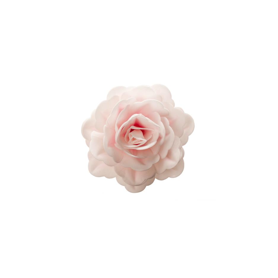 spiselig kakepynt stor rosa rose i wafer