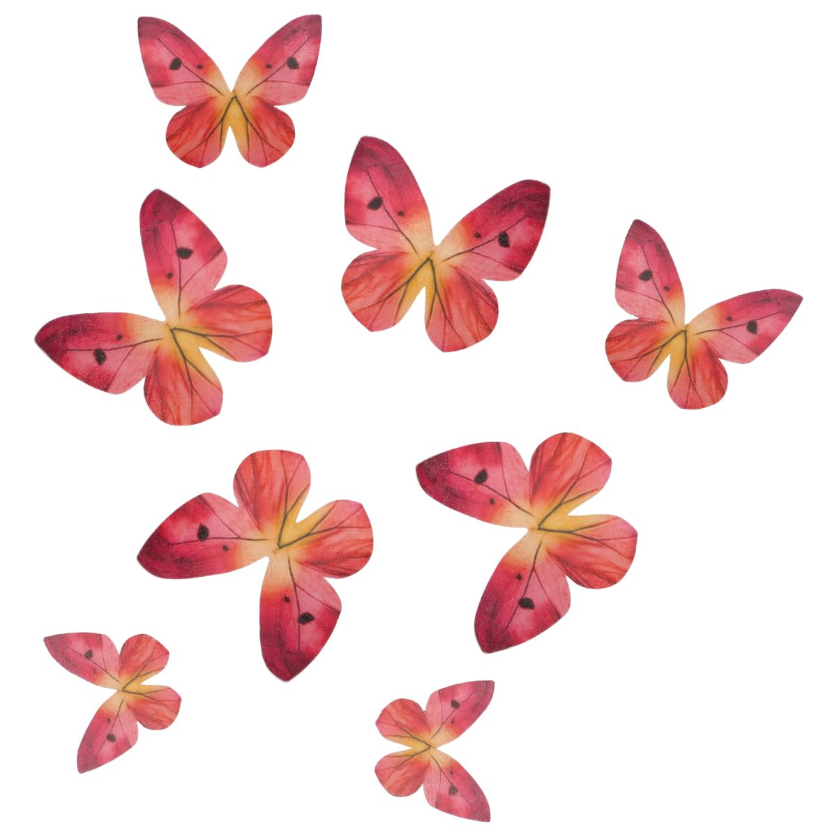Wilton Spiselig kakepynt sommerfugl – Ombre Pink pk/8