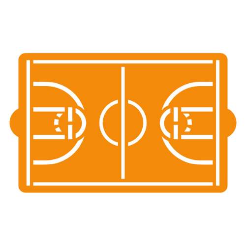 stensil baksetballbane