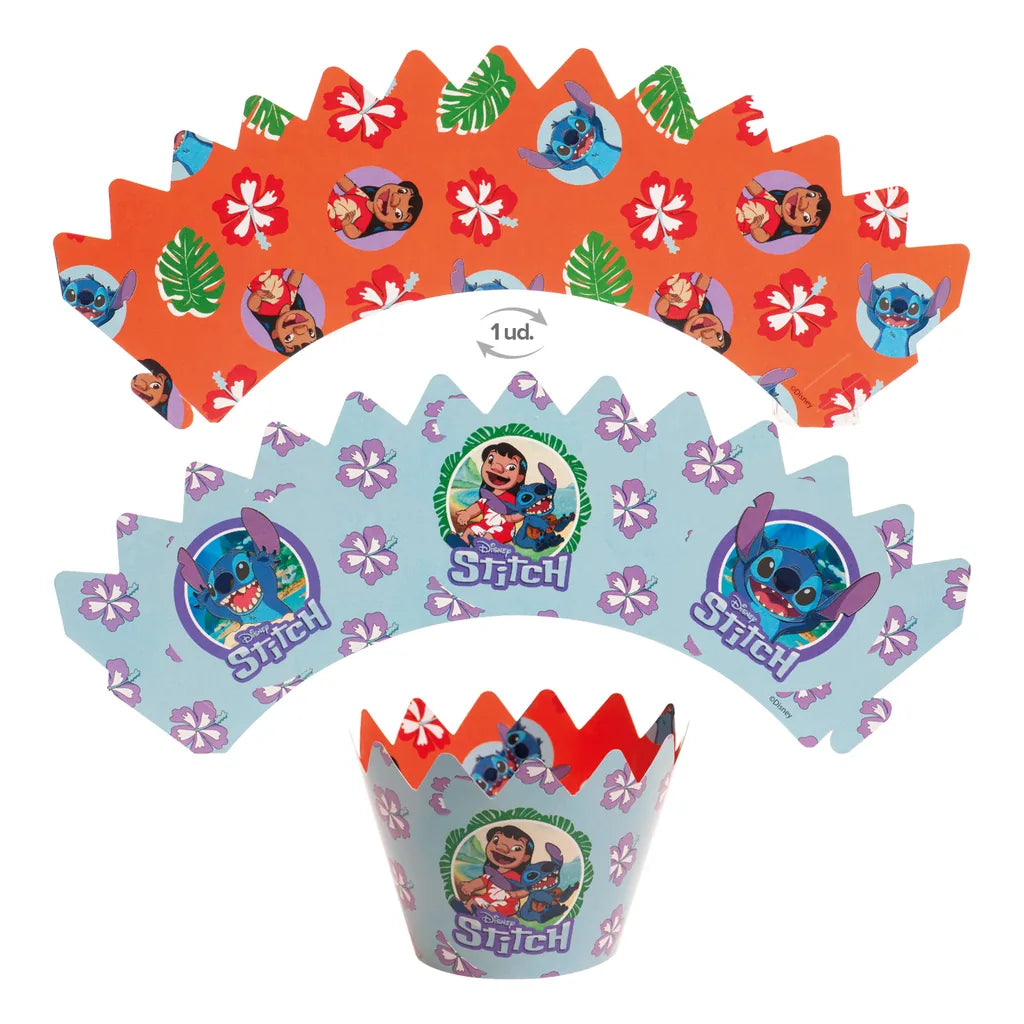 Stitch muffinsformer med toppere, 12 stk