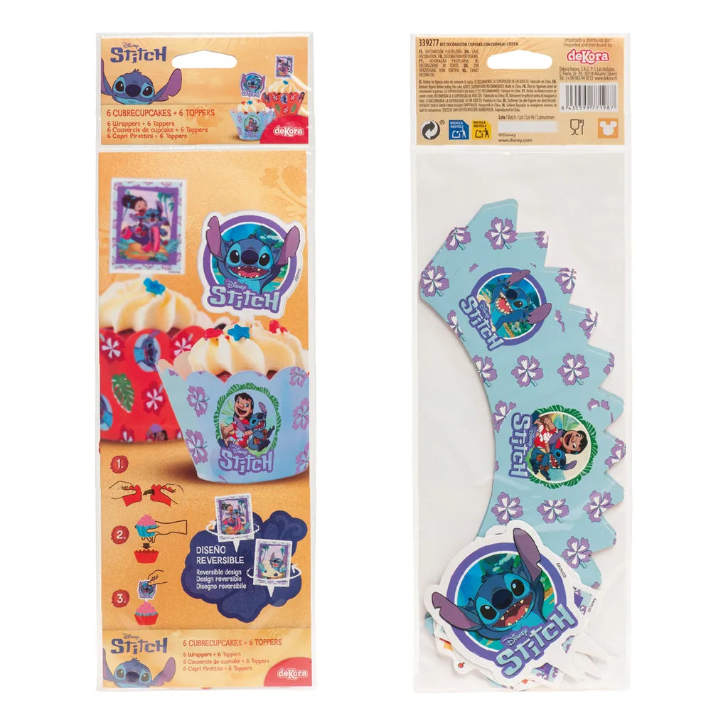 Stitch muffinsformer med toppere, 12 stk