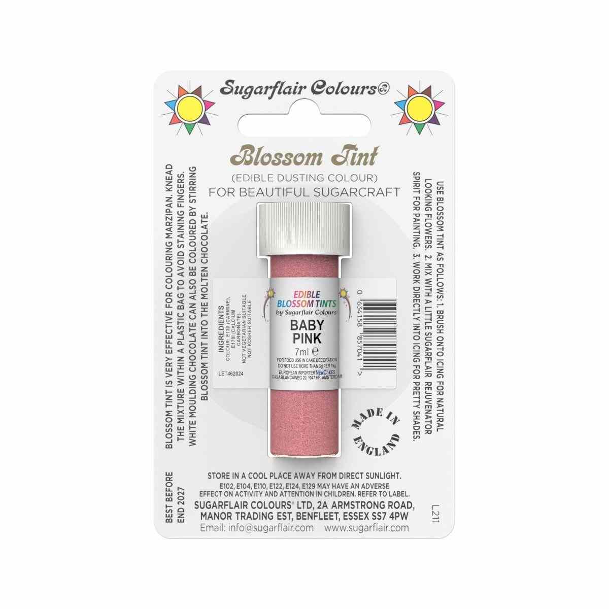 Sugarflair pulverfarge Baby Pink, 7ml