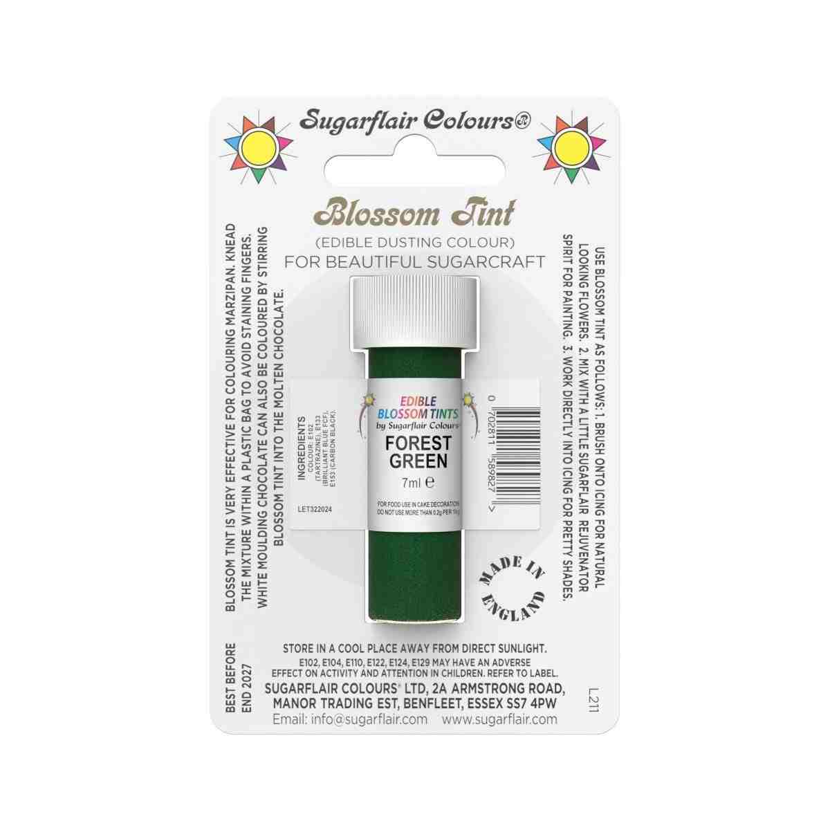 Sugarflair pulverfarge Forest Green, 7ml