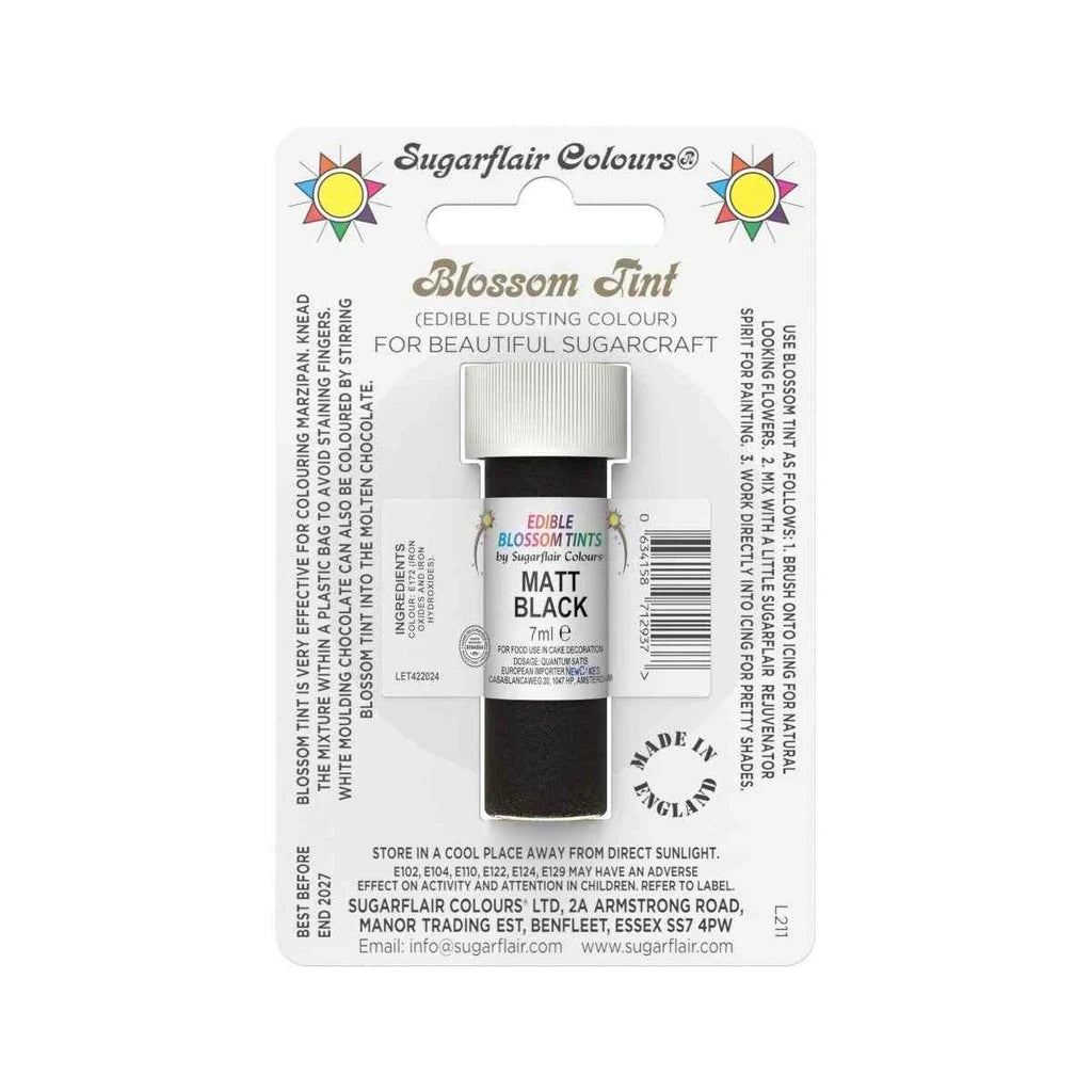 Sugarflair pulverfarge Matt Black, 7ml