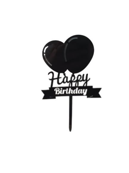 svart kaketopp happy birthday