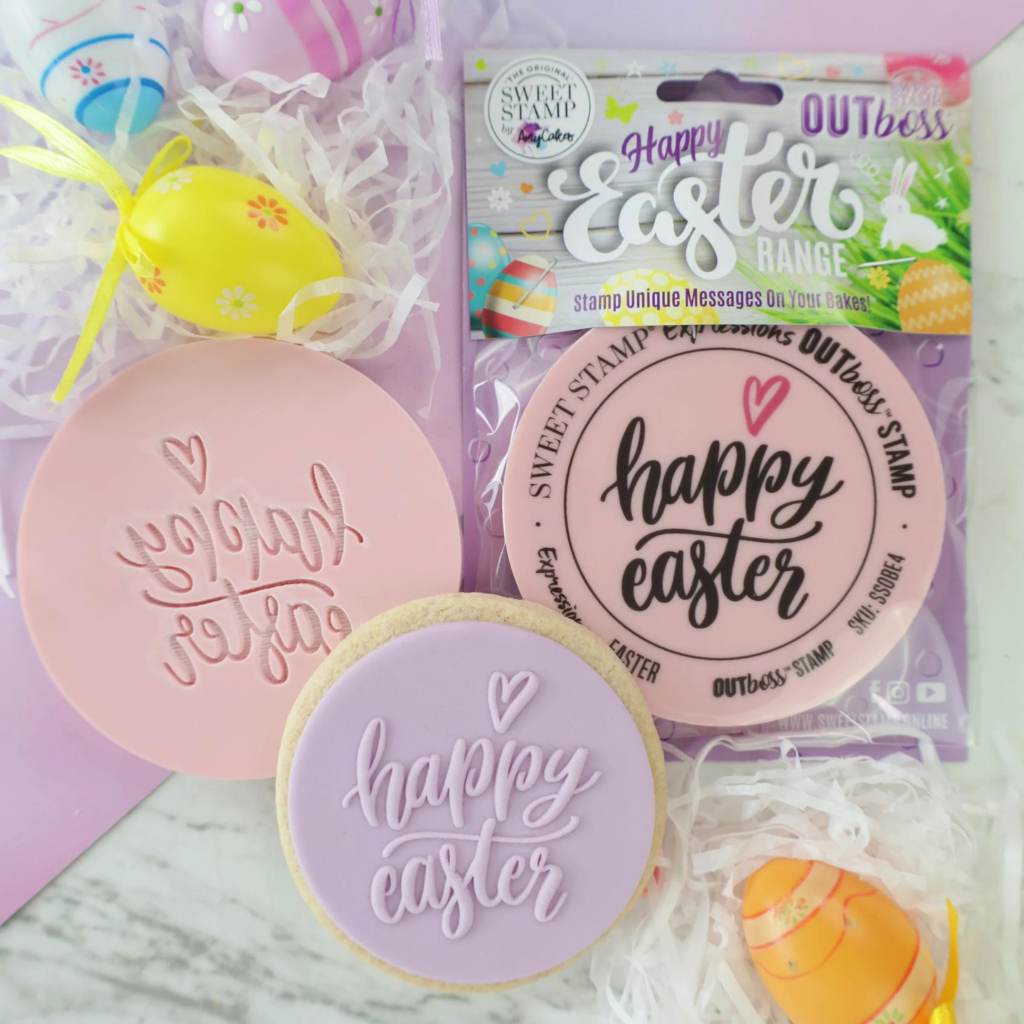 sweet stamp elegant happy easter stempel