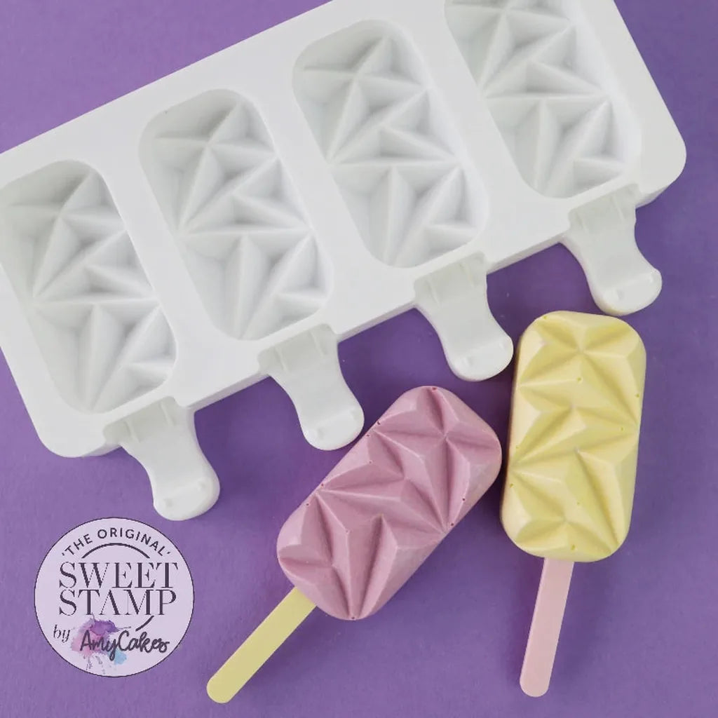 Sweet Stamp Geometric mini-ispinneform med fire hulrom og ferdige cakesicles