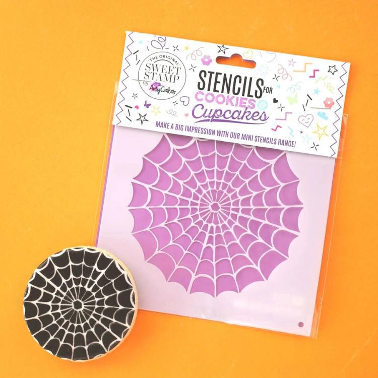 Sweet Stamp Mini Stensil -Edderkoppnett-