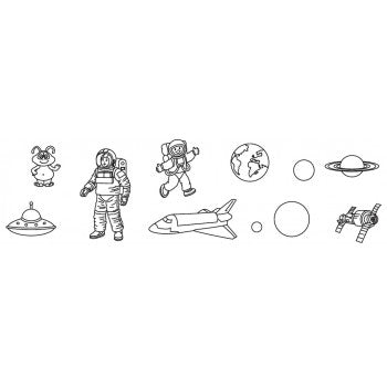 Patchwork utstikker Verdensrommet og astronaut