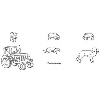 traktor sau og hund utstikker