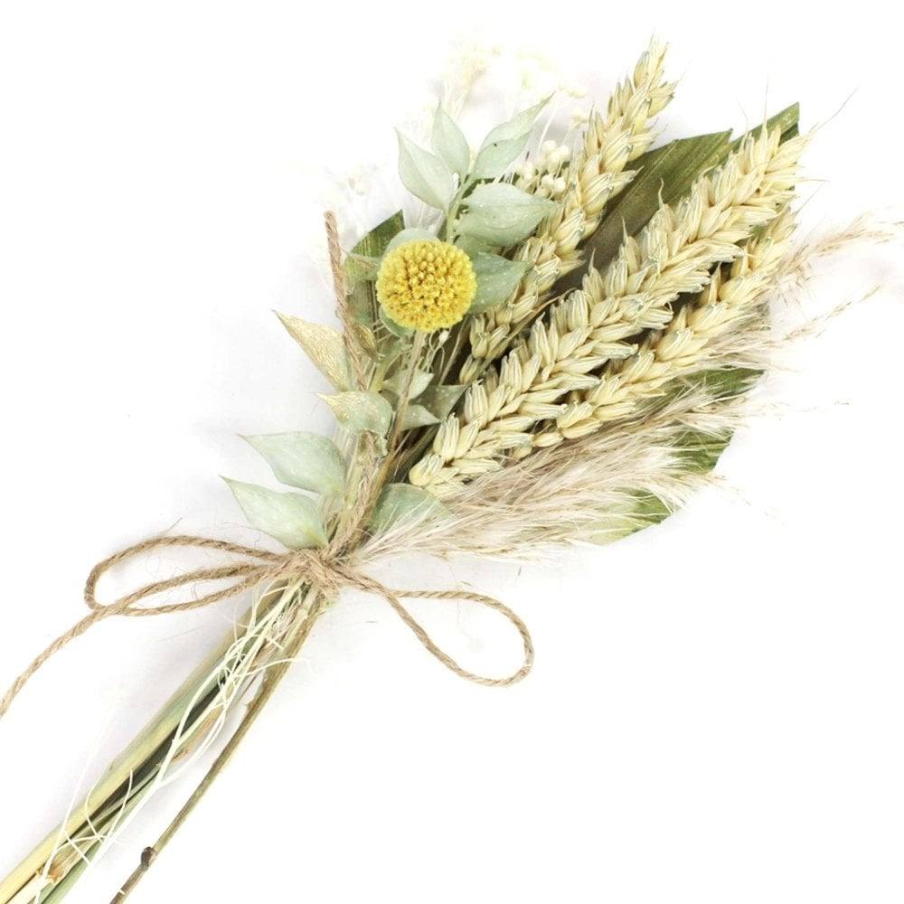 tørket blomster gul og grønn