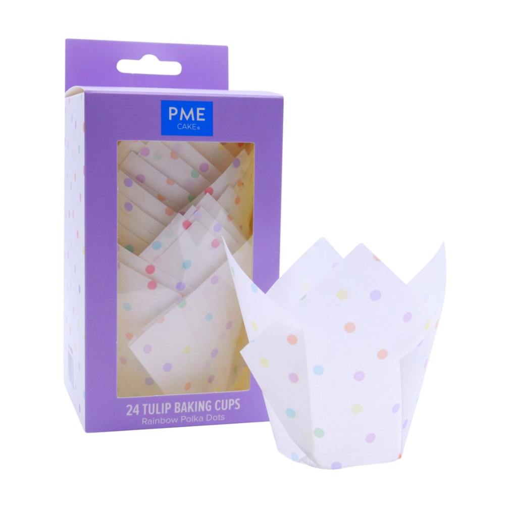 tulipan muffinsform rengbue polkadotter