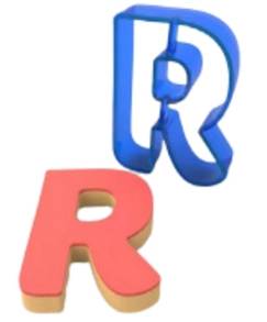 utstikker bokstav r