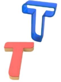 utstikker bokstav t