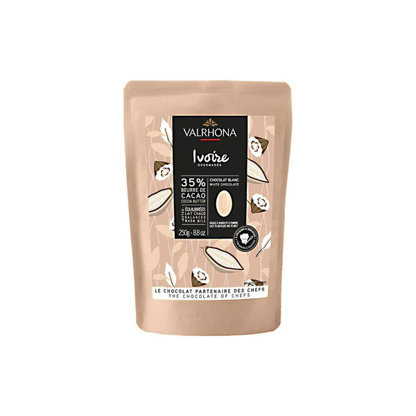 Valrhona Ivoire Hvit Sjokolade 250g | Slikkepott.no - Alt til baking