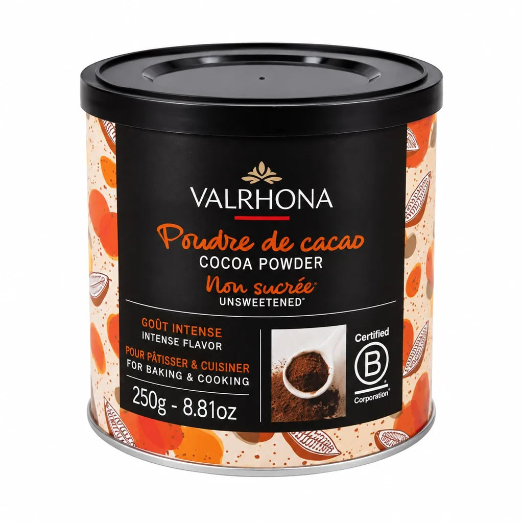 Valrhona usøtet kakaopulver 250 g i ny emballasje