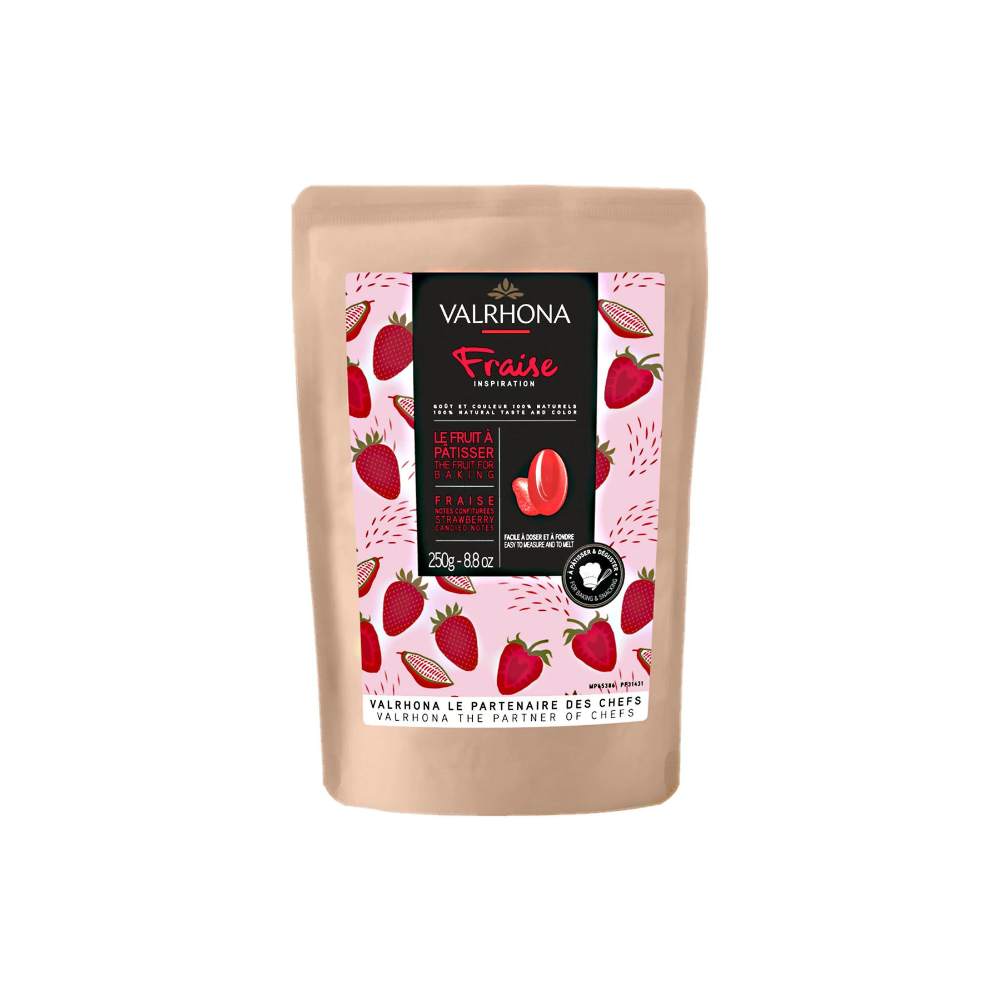 valrhona sjokolade med jorbær smak