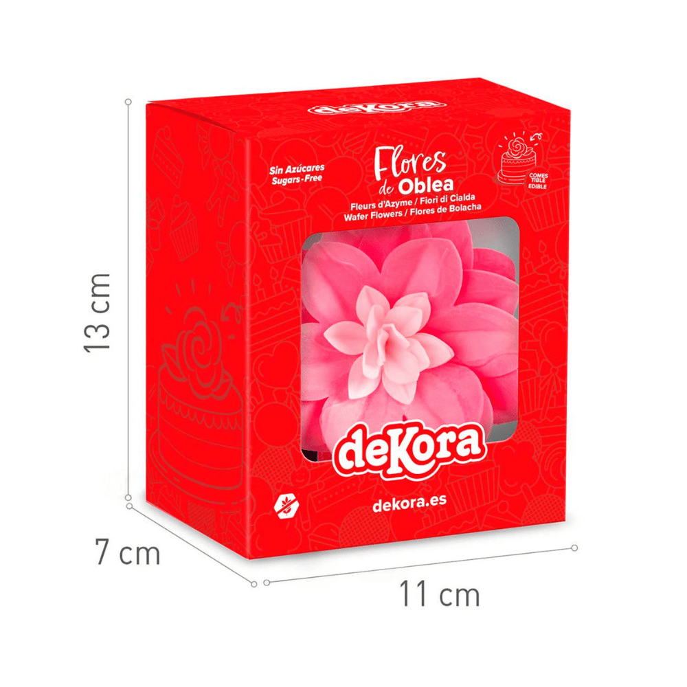 Dekora vannlilje wafer rosa 14 cm - klar til bruk på kaken din