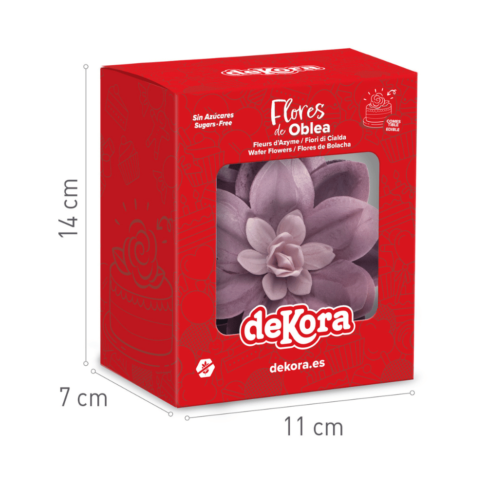 Dekora vannlilje wafer lilla 14 cm - klar til bruk på kaken din