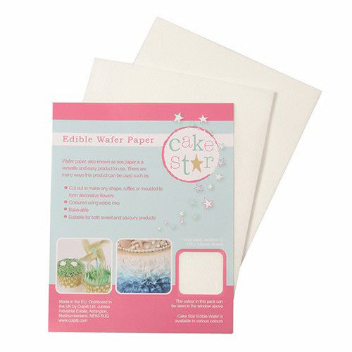 Cake Star Spiselig rispapir -Hvit- 12stk