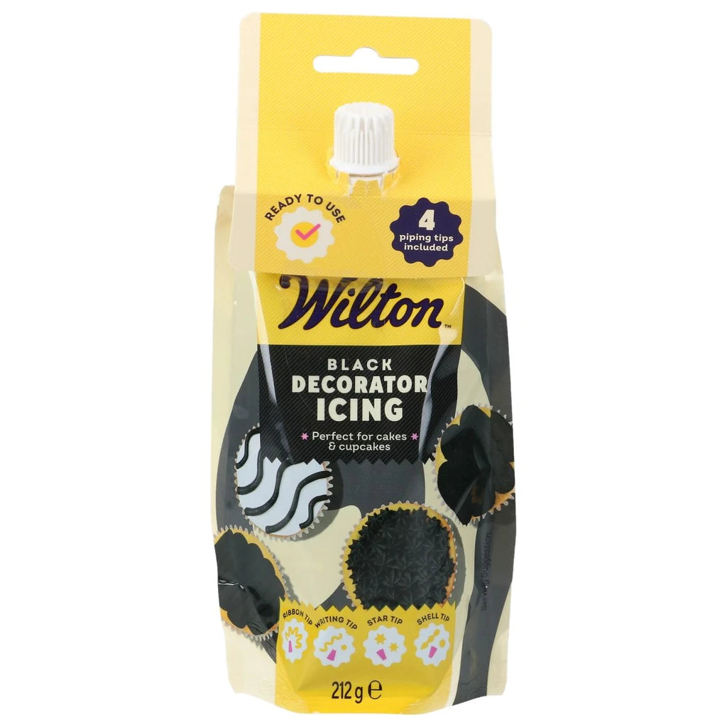 Wilton dekoreringsglasur svart 212g i pose