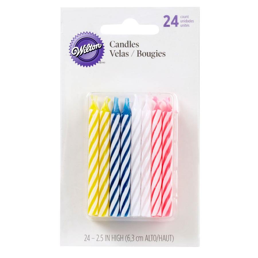 wilton kakelys gul, blå,hvit og rød stripe