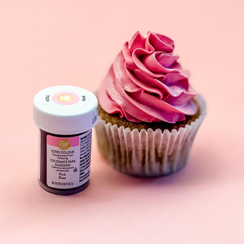 Wilton pastafarge Rosa med cupcake dekorert med rosa krem
