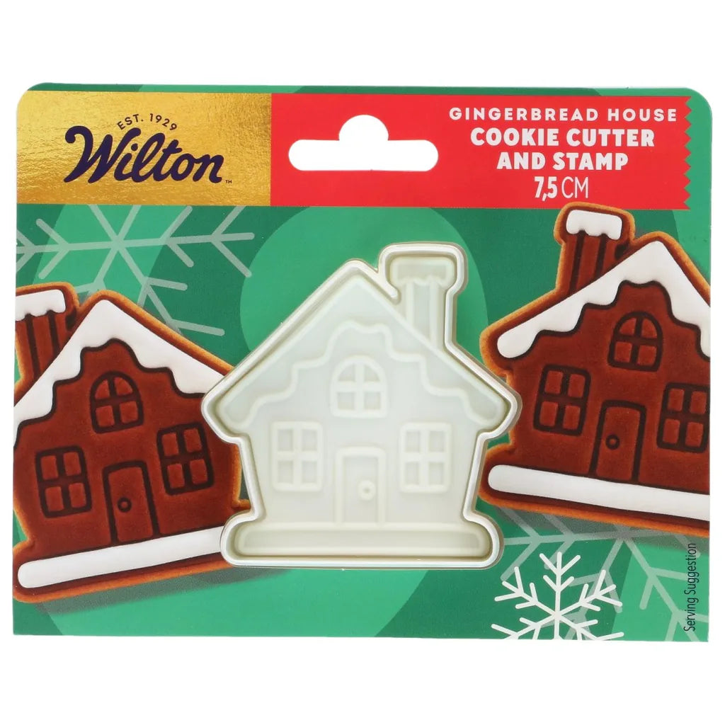 Wilton utstikker med stempel pepperkakehus, 7,5cm