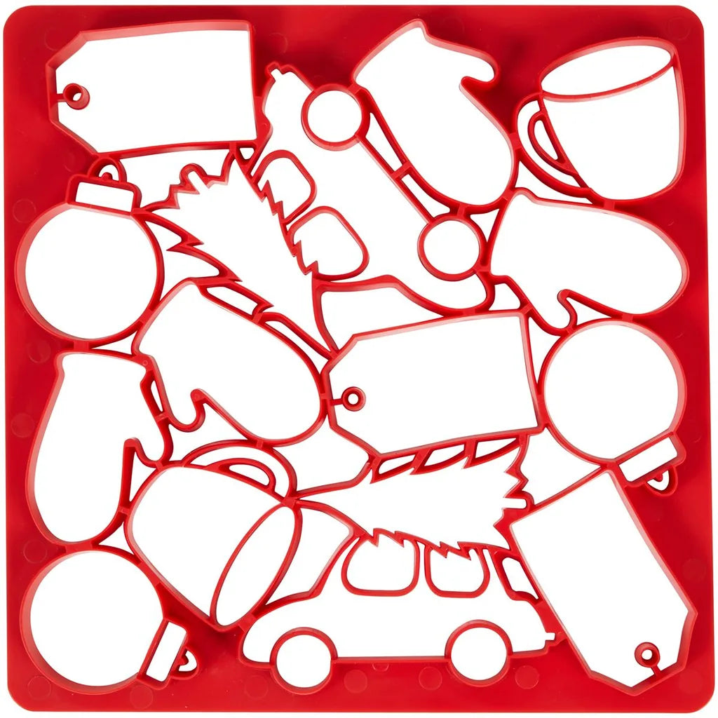 Wilton utstikkermatte jul med 14 motiver, 24x24cm – detalj