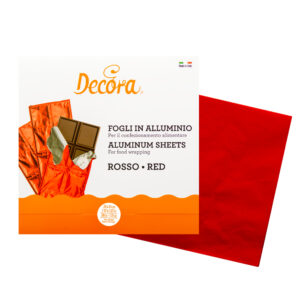 Decora Innpakningsark i rød aluminium