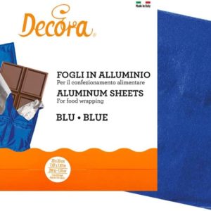 Decora Innpakningsark i blå aluminium
