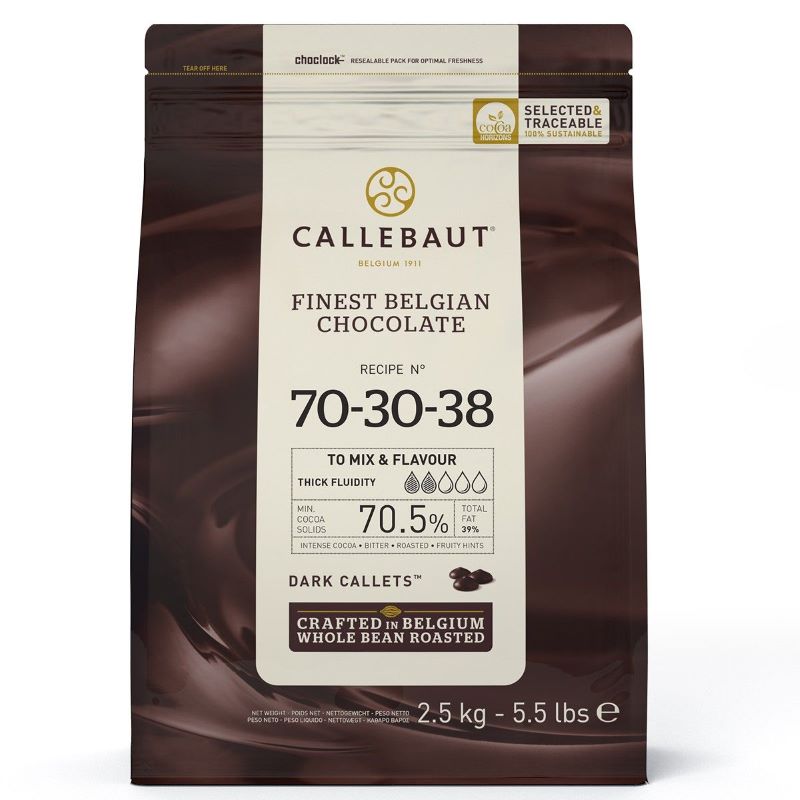 Bilde av Callebaut Ekstra Mørk Sjokolade 70%, 2,5kg