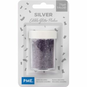 pme glitter flakes i sølv