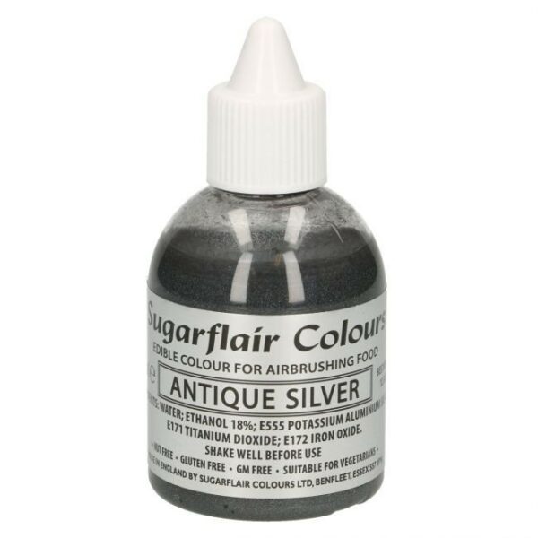 Sugarflair Airbrushfarge -Glitrende antikk sølv- 60ml