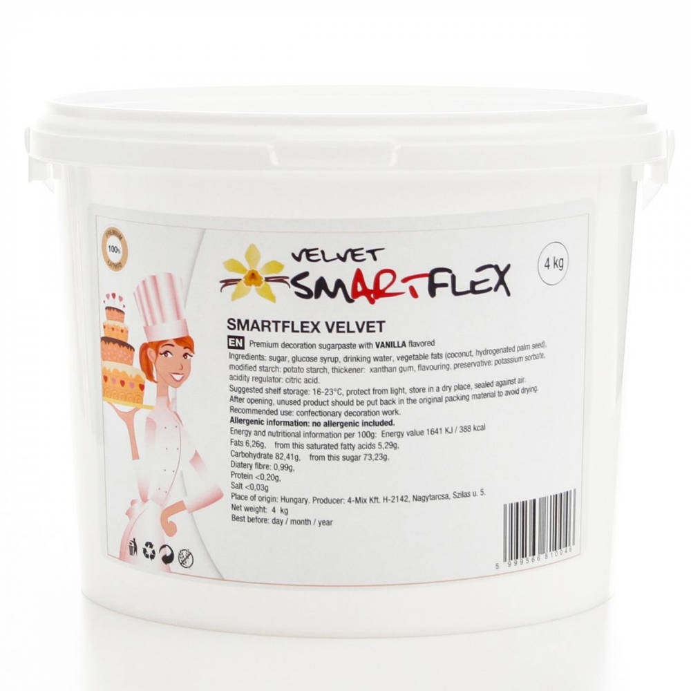 SmartFlex Hvit fondant Velvet Vanilje, 4kg