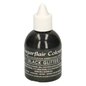Sugarflair Airbrushfarge -Glitter svart- 60ml