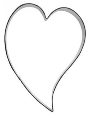 Pepperkakeform hjerte skjevt XL - 10 cm