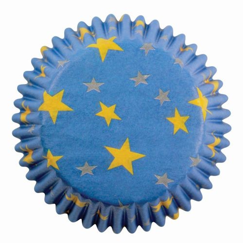 PME Muffinsformer -Blå med gullstjerner- pk/60