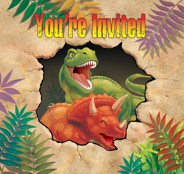 Invitasjoner - Dinosaur, 8 stk
