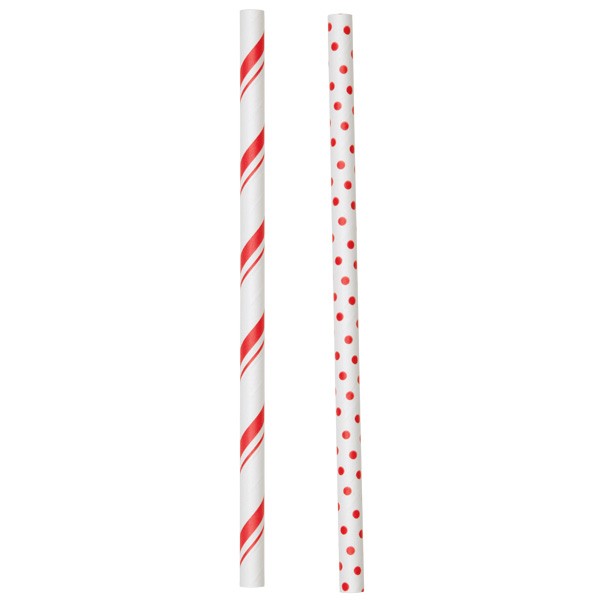 Lollipop Sticks/sugerør, Rød, 30 Stk